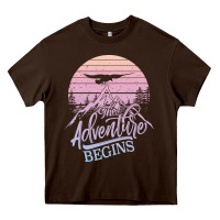 Chocolate Brown The Adventure Begins Heavy Core Tee - Bettercallsaul