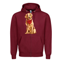 Burgundy golden retriever Zipper Hoodie - Artiststas
