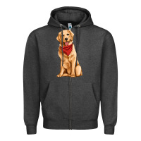 Charcoal Heather golden retriever Zipper Hoodie - Artiststas