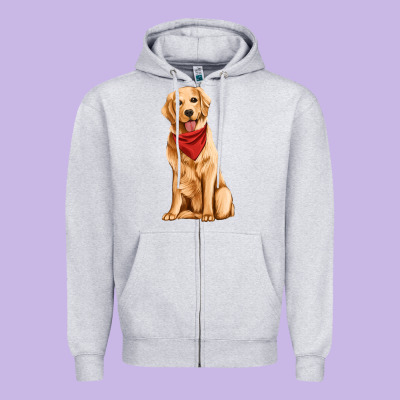 Golden Retriever Zipper Hoodie Designed By Artiststas