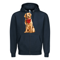 Navy golden retriever Zipper Hoodie - Artiststas