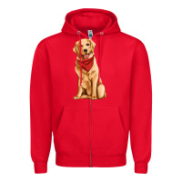 Red golden retriever Zipper Hoodie - Artiststas
