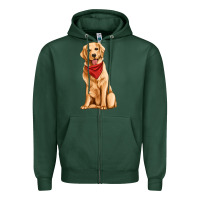Sports Green golden retriever Zipper Hoodie - Artiststas