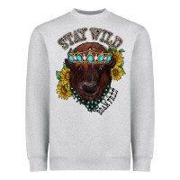 Heather Grey turquoise bison Heavyweight Sweatshirt - RacoonDesign