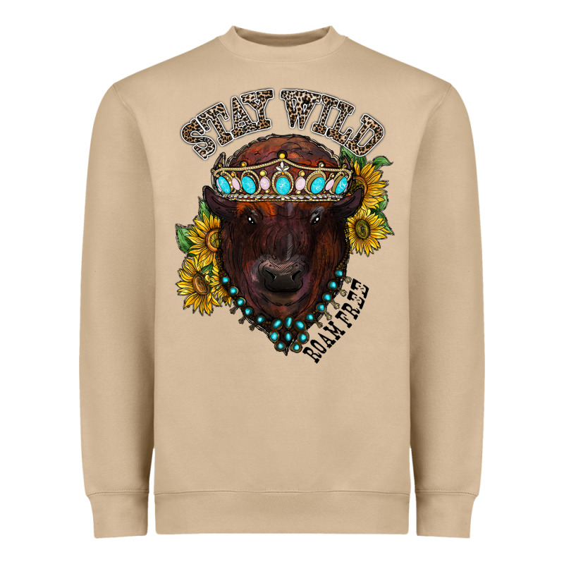 Turquoise Bison Heavyweight Sweatshirt by RacoonDesign | Teevron