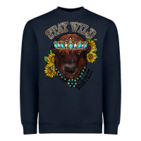 Navy turquoise bison Heavyweight Sweatshirt - RacoonDesign