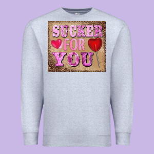 Valentine's Day Sucker For You Premium Sweatshirt Designed By Barkaloodesign