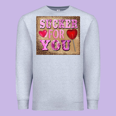 Valentine's Day Sucker For You Premium Sweatshirt Designed By Barkaloodesign