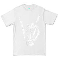 White Rock Hand Sign Skeleton Rock N Roll Halloween Faux Pocket Premium Tee - longCreatives
