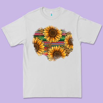 Sunflower Leopard Serape Patch Premium Tee Designed By Jasminsmagicworld