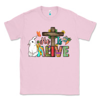 Bubblegum Pink He is alive Easter Day Classic Tee - HowdyJamesFarm