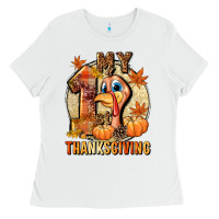 White My 1st Thanksgiving Ladies Tee - NancyCooperArtShop