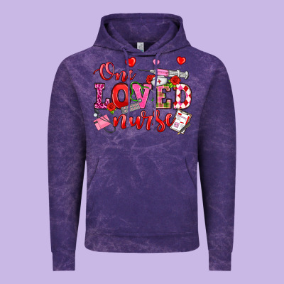 One Loved Nurse Valentine's Day Vintage Hoodie Designed By Oliviacreatesart