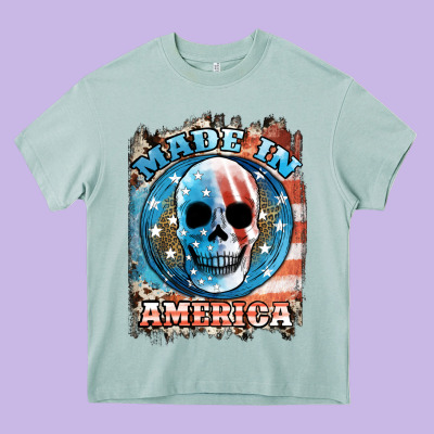 Made In America Skull Heavy Core Tee Designed By Jahusdesignshop