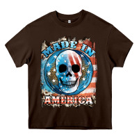 Chocolate Brown made in america skull Heavy Core Tee - JahusDesignShop