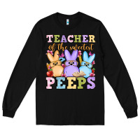 Black Easter Day Teacher of the sweetest peeps Long Sleeve Tee - OliviaCreatesArt