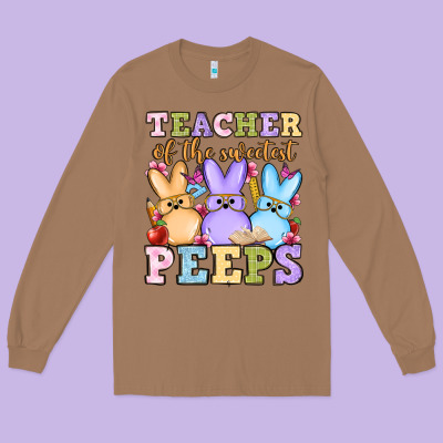 Easter Day Teacher Of The Sweetest Peeps Long Sleeve Tee Designed By Oliviacreatesart