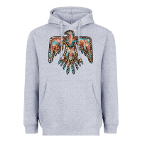 Heather Grey thunderbird leopard leather Heavyweight Hoodie - BarkalooDesign