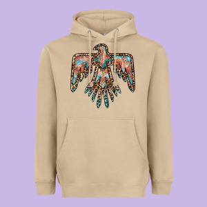 Thunderbird Leopard Leather Heavyweight Hoodie Designed By Barkaloodesign