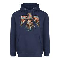 Navy thunderbird leopard leather Heavyweight Hoodie - BarkalooDesign
