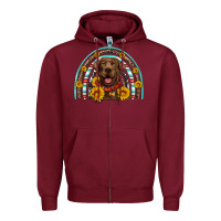 Burgundy chocolate labrador rainbow Zipper Hoodie - Artiststas