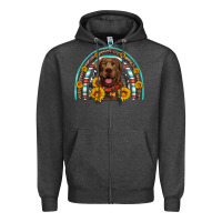 Charcoal Heather chocolate labrador rainbow Zipper Hoodie - Artiststas