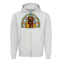 Dove Grey chocolate labrador rainbow Zipper Hoodie - Artiststas