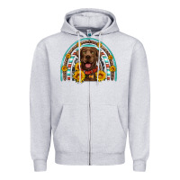 Chocolate Labrador Rainbow Zipper Hoodie | Teevron