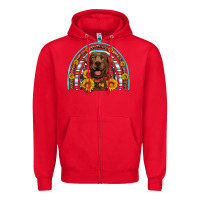 Red chocolate labrador rainbow Zipper Hoodie - Artiststas