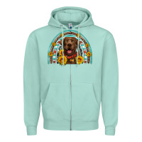 Seafoam chocolate labrador rainbow Zipper Hoodie - Artiststas