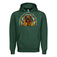 Sports Green chocolate labrador rainbow Zipper Hoodie - Artiststas