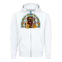 White chocolate labrador rainbow Zipper Hoodie - Artiststas