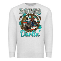 Oatmeal Heather western rodeo darlin' bullfighter serape cowhide turquoise gemstones Premium Sweatshirt - BarkalooDesign