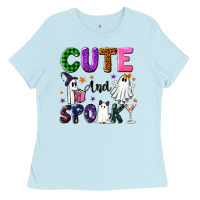 Baby Blue Cute and spooky Ladies Tee - NancyCooperArtShop