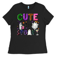 Black Cute and spooky Ladies Tee - NancyCooperArtShop