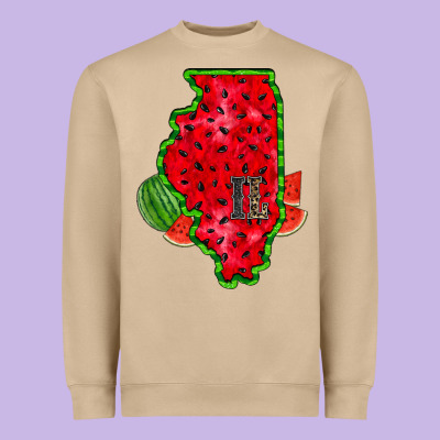Illinois Watermelon Heavyweight Sweatshirt Designed By Racoondesign
