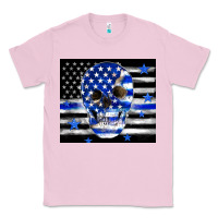 Bubblegum Pink police flag patriotic skull Classic Tee - TumblerDesignByShophia