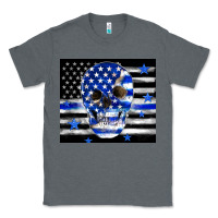 Charcoal Heather police flag patriotic skull Classic Tee - TumblerDesignByShophia