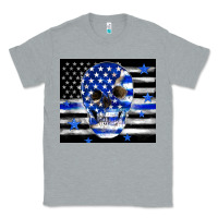 Heather Grey police flag patriotic skull Classic Tee - TumblerDesignByShophia