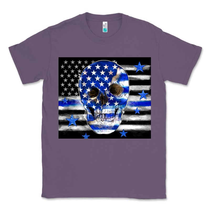 Police Flag Patriotic Skull Classic Tee by TumblerDesignByShophia | Teevron