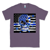 Lavender police flag patriotic skull Classic Tee - TumblerDesignByShophia