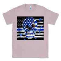 Lilac police flag patriotic skull Classic Tee - TumblerDesignByShophia