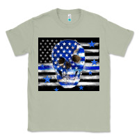 Matcha police flag patriotic skull Classic Tee - TumblerDesignByShophia