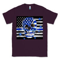 Plum police flag patriotic skull Classic Tee - TumblerDesignByShophia