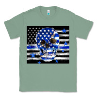 Sage police flag patriotic skull Classic Tee - TumblerDesignByShophia