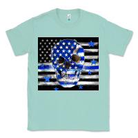 Seafoam police flag patriotic skull Classic Tee - TumblerDesignByShophia
