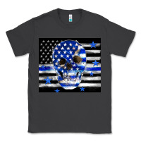 Smoke police flag patriotic skull Classic Tee - TumblerDesignByShophia