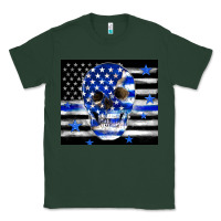 Sports Green police flag patriotic skull Classic Tee - TumblerDesignByShophia