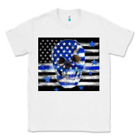 White police flag patriotic skull Classic Tee - TumblerDesignByShophia