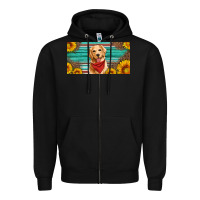 Black golden retriever license plate Zipper Hoodie - Artiststas